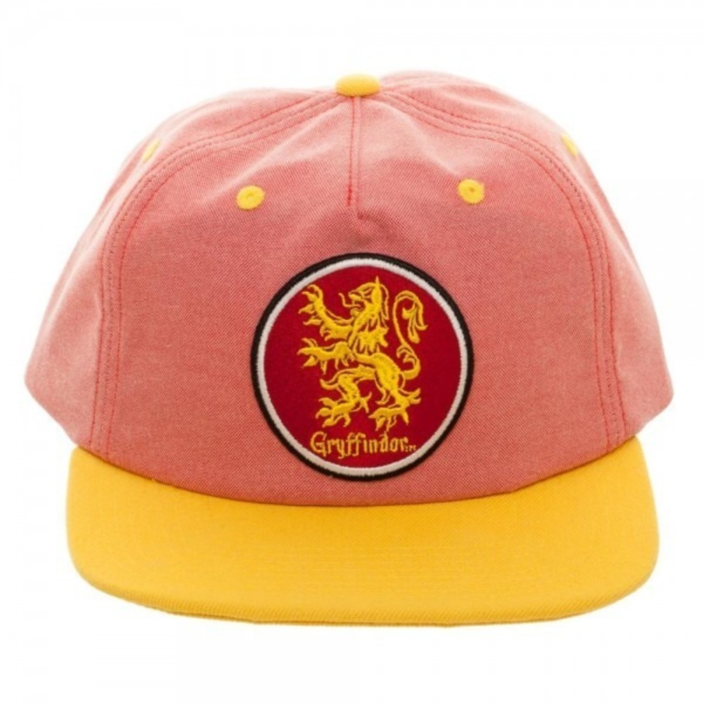 Harry Potter Hat Gryffindor House Oxford Crest Adjustable Snapback Cap Flatbill - Picture 6 of 9